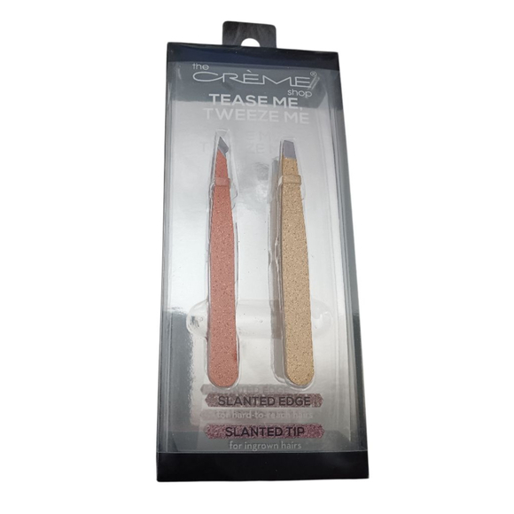 The Crème Shop Tease Me Tweeze Me Tweezer set 1 Slanted Edge - 1 Slanted Tip - Picture 3 of 5